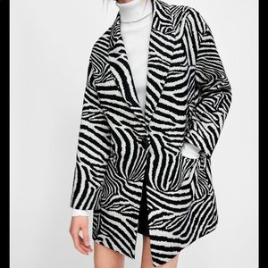 Zara Zebra Print Blazer Jacket